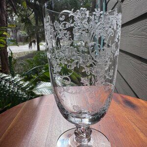 Vintage Fostoria "Buttercup" Etched Iced Tea Glass (Stem 6030, Etch 340)